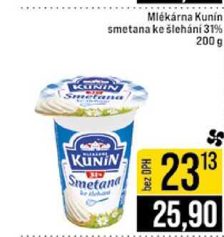 Mlékárna Kunín smetana ke šlehání 31% 200 g