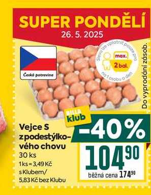 Vejce S z podestýlkového chovu 30 ks 
