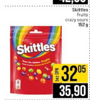 Skittles fruits crazy sours 152 g 