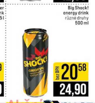 Big Shock! energy drink různé druhy 500 ml 