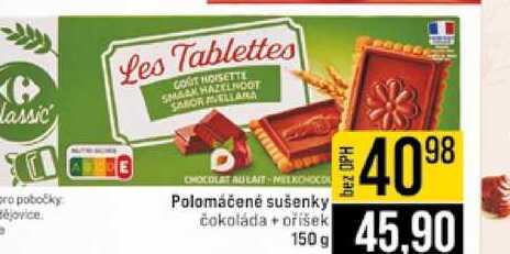 Polomáčené sušenky, čokoláda + oříšek 150 g