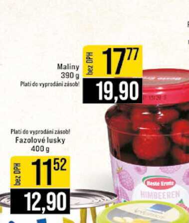 Maliny 390 g
