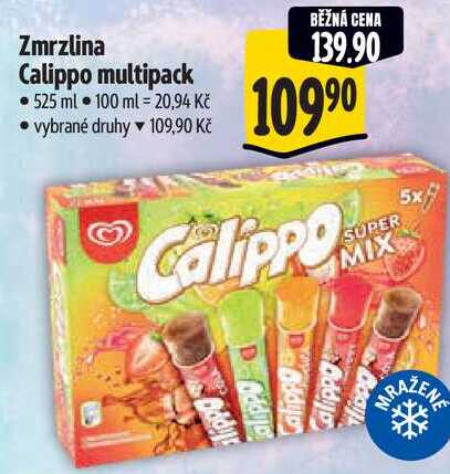 Zmrzlina Calippo multipack, 525 ml 