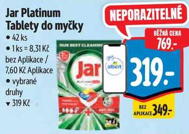 Jar Platinum Tablety do myčky, 42 ks