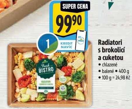 Radiatori s brokolicí a cuketou, 400 g