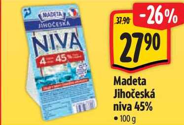 Madeta Jihočeská niva 45%, 100 g 