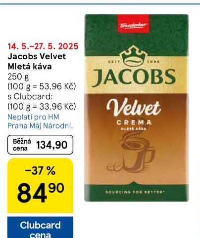 Jacobs Velvet Mletá káva, 250 g 