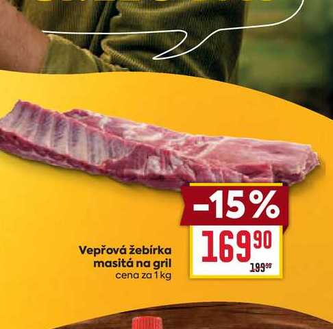 Vepřová žebirka masitá na gril cena za 1 kg