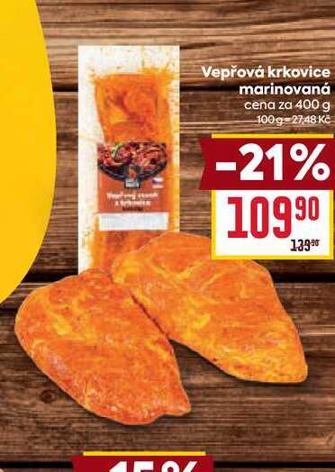 Vepřová krkovice marinovaná cena za 400 g 
