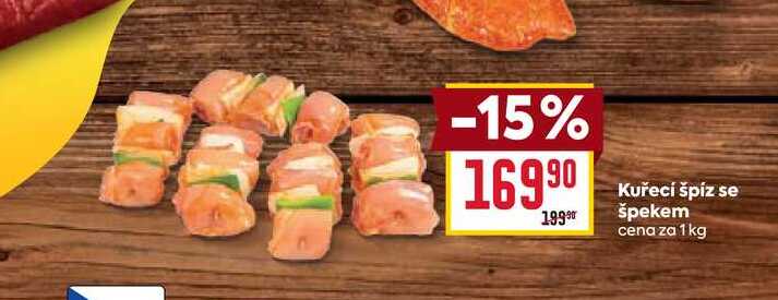 Kuřecí špíz se špekem cena za 1kg