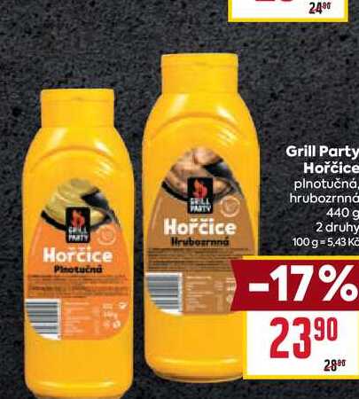 Grill Party Hořčice plnotučná hrubozrnná 440 g