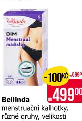 Bellinda menstruační kalhotky, různé druhy, velikosti 