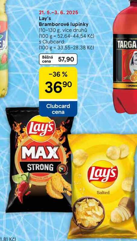 Lay's Bramborové lupínky, 110-130 g, více druhů 