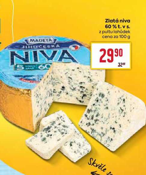 Zlatá niva 60% t. vs. z pultu lahůdek cena za 100g