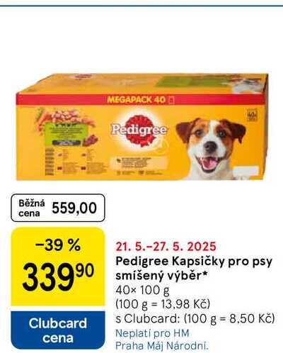 Pedigree Kapsičky pro psy smíšený výběr, 40x 100 g  