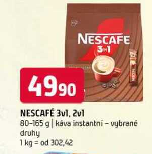 Nescafé 3v1 (2v1) instantní káva 80-165g