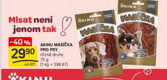 AKINU MASÍČKA PRO PSY různé druhy 75 g 