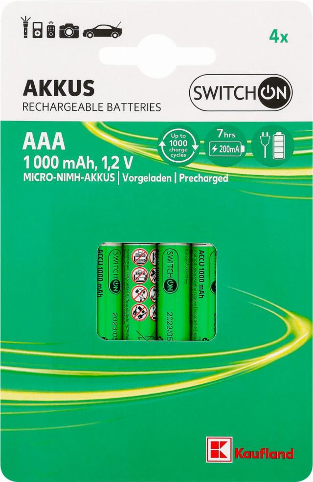 SWITCH ON Baterie Ni-MH AAA 4 kusy v balení