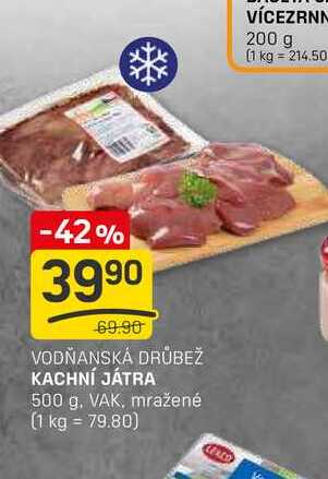 KACHNÍ JÁTRA 500 g. VAK, mražené