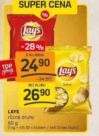 LAYS různé druhy 60 g 