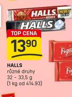 HALLS různé druhy 32- 33,5 g