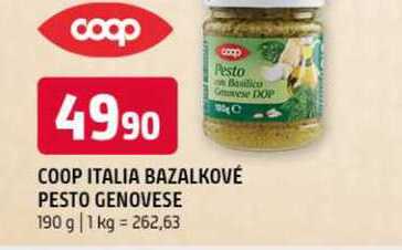 Coop italia bazalkové pesto genovese 190g