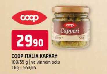 Coop italia kapary 100/55 g ve vinném octu 