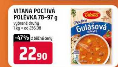 Vitana Poctivá polévka, vybrané druhy 78-97g