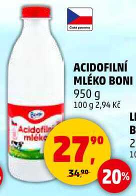 ACIDOFILNÍ MLÉKO BONI, 950 g 