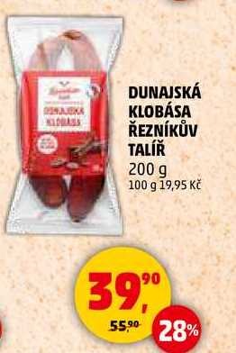 DUNAJSKÁ KLOBÁSA ŘEZNÍKŮV TALÍŘ, 200 g  