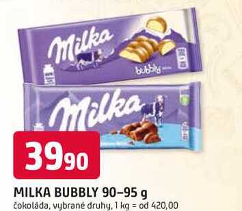 MILKA BUBBLY 90-95 g