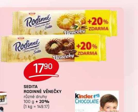 SEDITA RODINNÉ VĚNEČKY různé druhy 100g