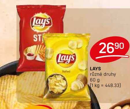 LAYS různé druhy 60 g