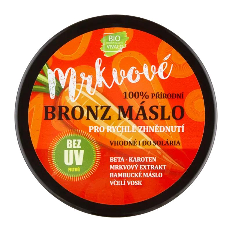 Bio Vivaco Mrkvové bronz máslo pro rychlé zhnědnutí bez UV filtrů, 150 ml