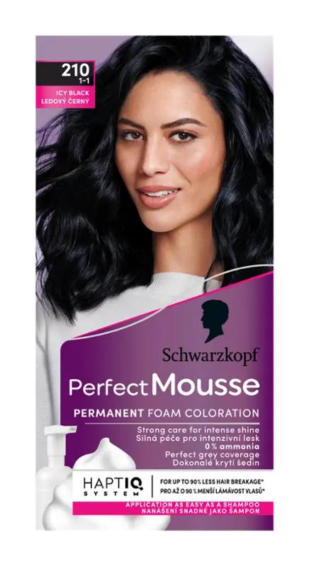 Schwarzkopf Barva na vlasy Perfect Mousse 210 (1-1) ledová černá, 1 ks