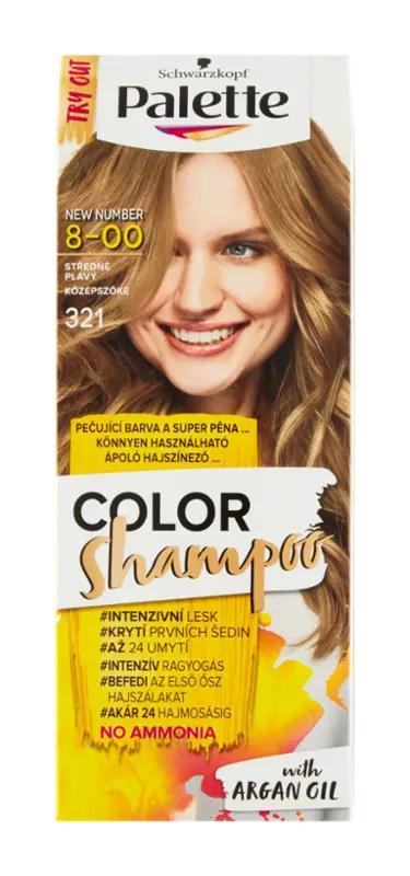 Palette Barva na vlasy Color Shampoo 8-00 (321) středně plavý, 1 ks