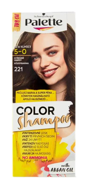 Palette Barva na vlasy Color Shampoo 5-0 (221) středně hnědý, 1 ks