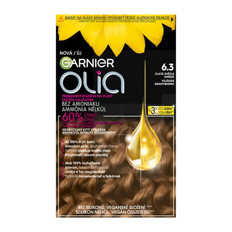 Garnier Permanentní barva na vlasy Olia bez amoniaku 6.3 zlatá světle hnědá, 1 ks
