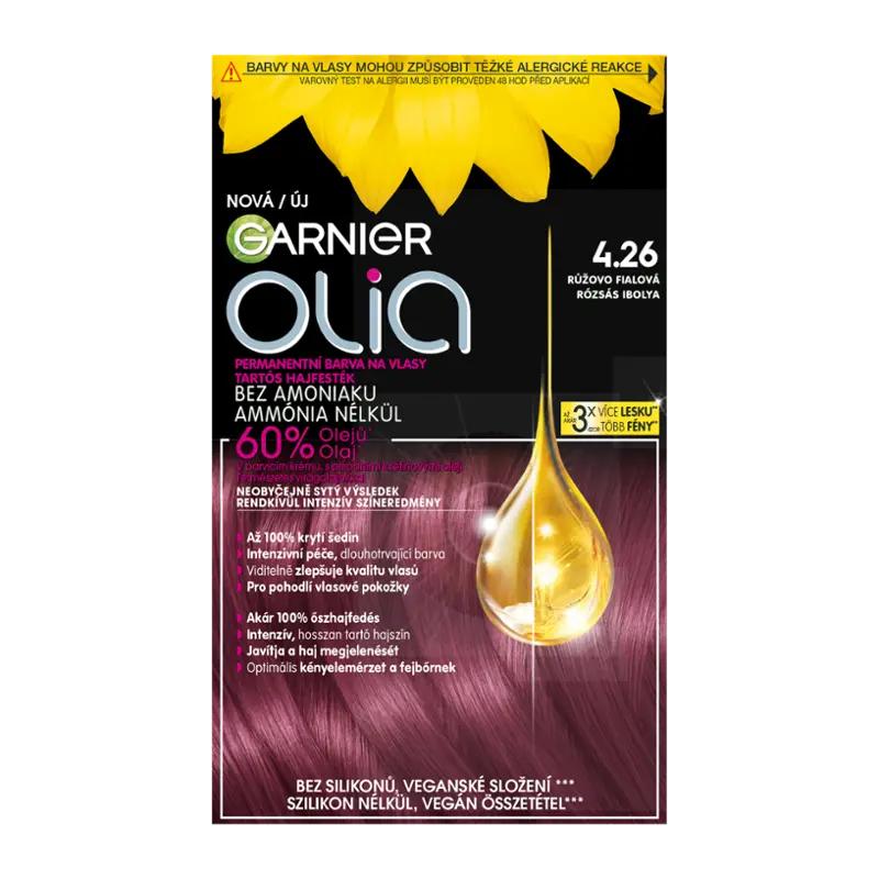 Garnier Permanentní barva na vlasy Olia bez amoniaku 4.26 růžovo fialová, 1 ks
