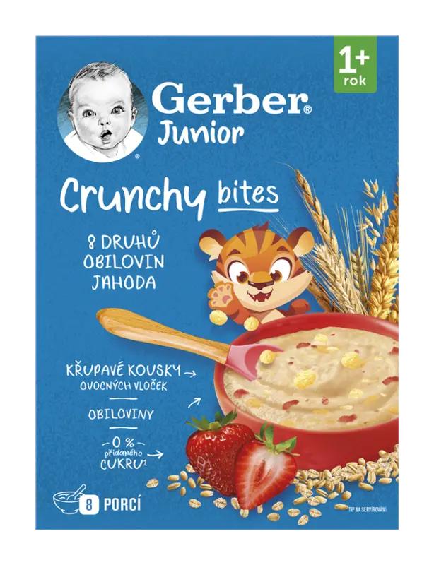 Gerber Nemléčná kaše Junior jahodová s křupavými kousky, 200 g
