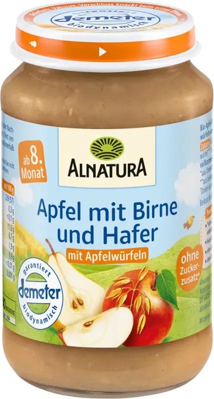 Alnatura BIO Ovocný příkrm jablko, hruška a vločky, 190 g