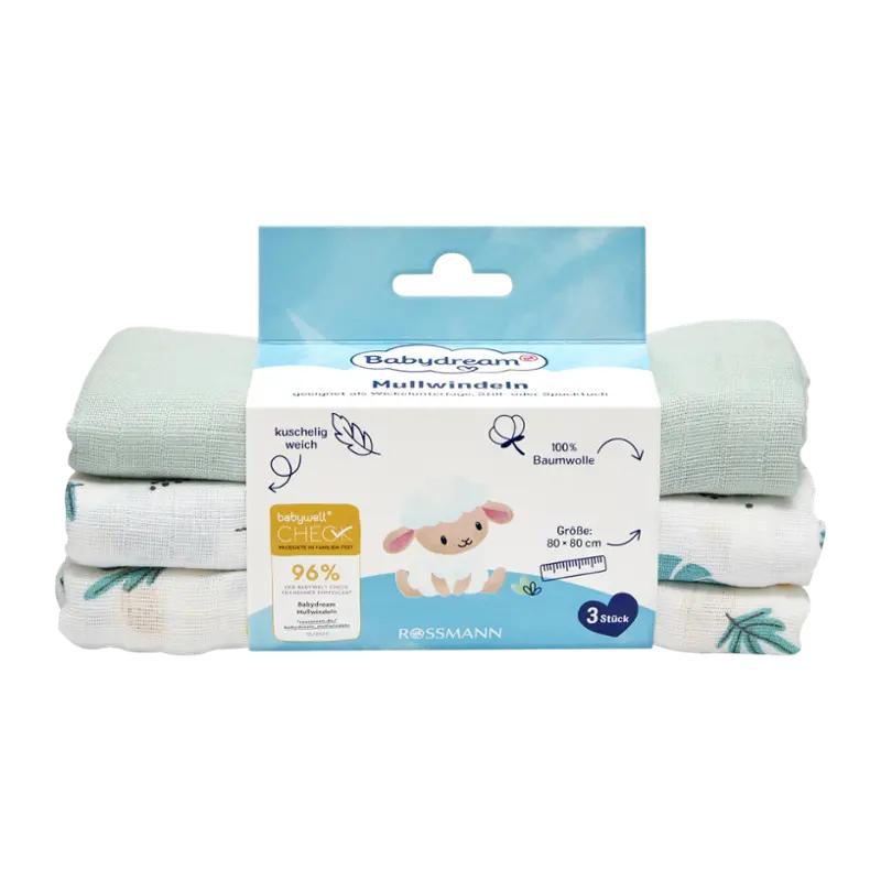 Babydream Dětské bavlněné pleny, různé druhy, 3 ks