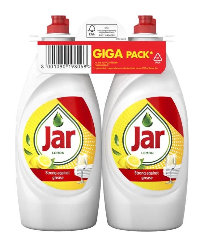 Jar Tekutý prostředek na mytí nádobí Lemon 2x 900 ml, 1.8 l