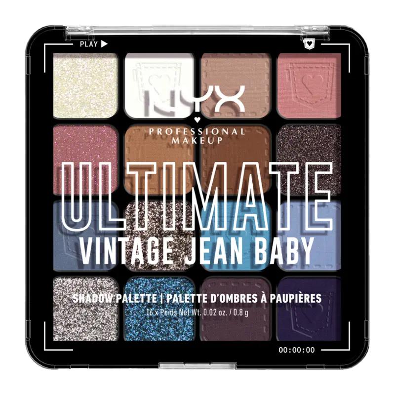 NYX Professional Makeup Paletka očních stínů Ultimate Vintage Jean Baby, 1 ks