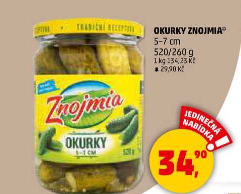 OKURKY ZNOJMIA 5-7 cm, 520/260 g 