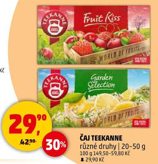 ČAJ TEEKANNE různé druhy, 20-50 g