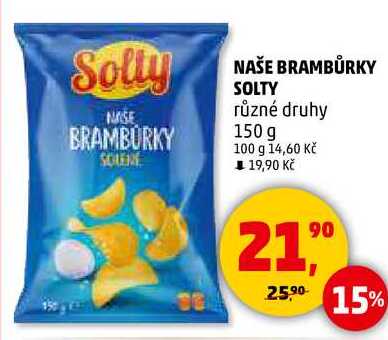 NAŠE BRAMBŮRKY SOLTY různé druhy, 150 g  