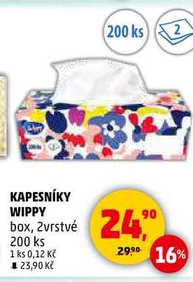 KAPESNÍKY WIPPY box, 2vrstvé, 200 ks  