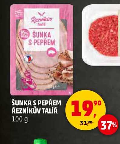 ŠUNKA S PEPŘEM ŘEZNÍKŮV TALÍŘ, 100 g 