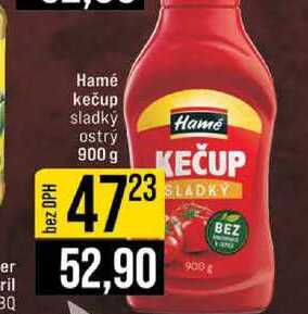Hamé kečup sladký ostrý Hamé 900 g